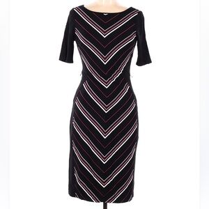 White House Black Market Chevron Midi Dress | Work Office | Size 14